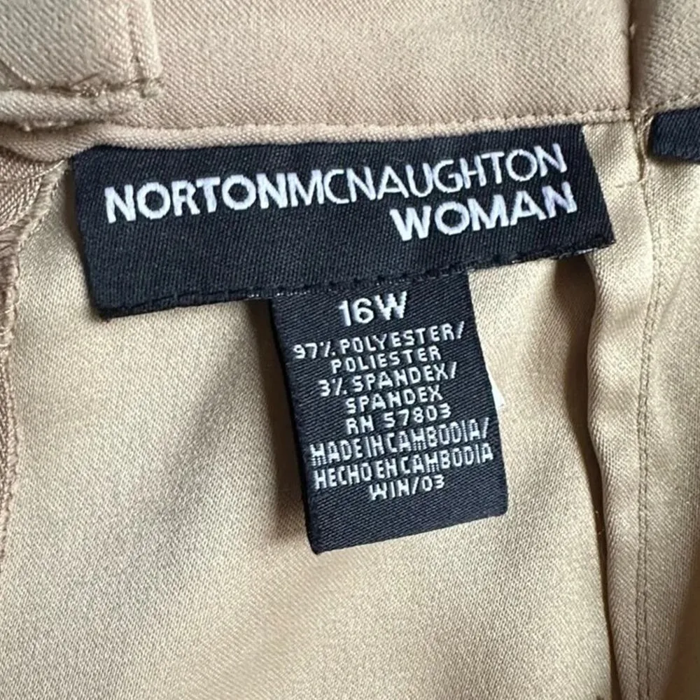 Vintage Norton McNaughton Women’s Beige Midi Skirt Size 16W Stretch Office - Image 3