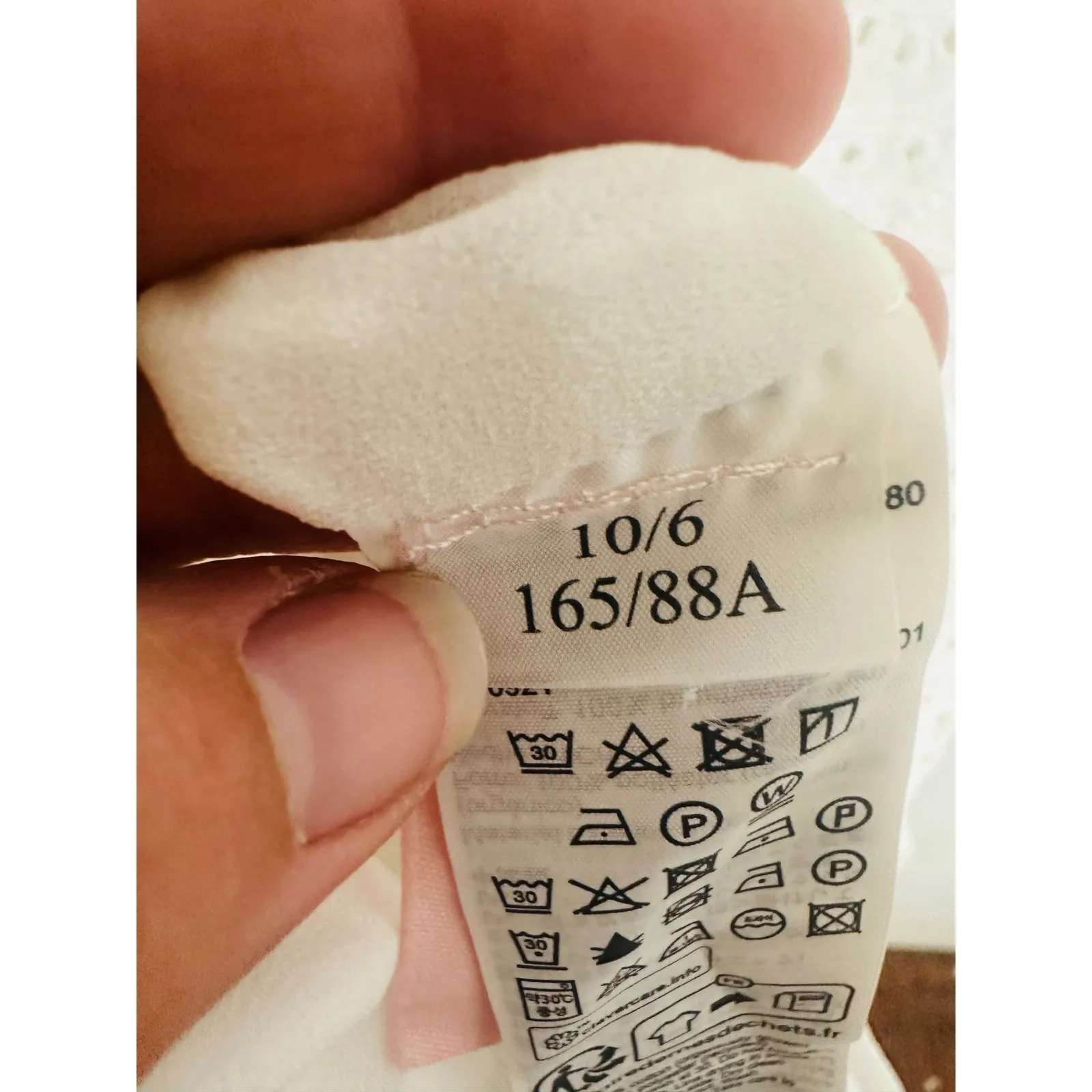 ALLSAINTS White Eyelet 100% Cotton Mock Neck Camila Broderie A - Image 12