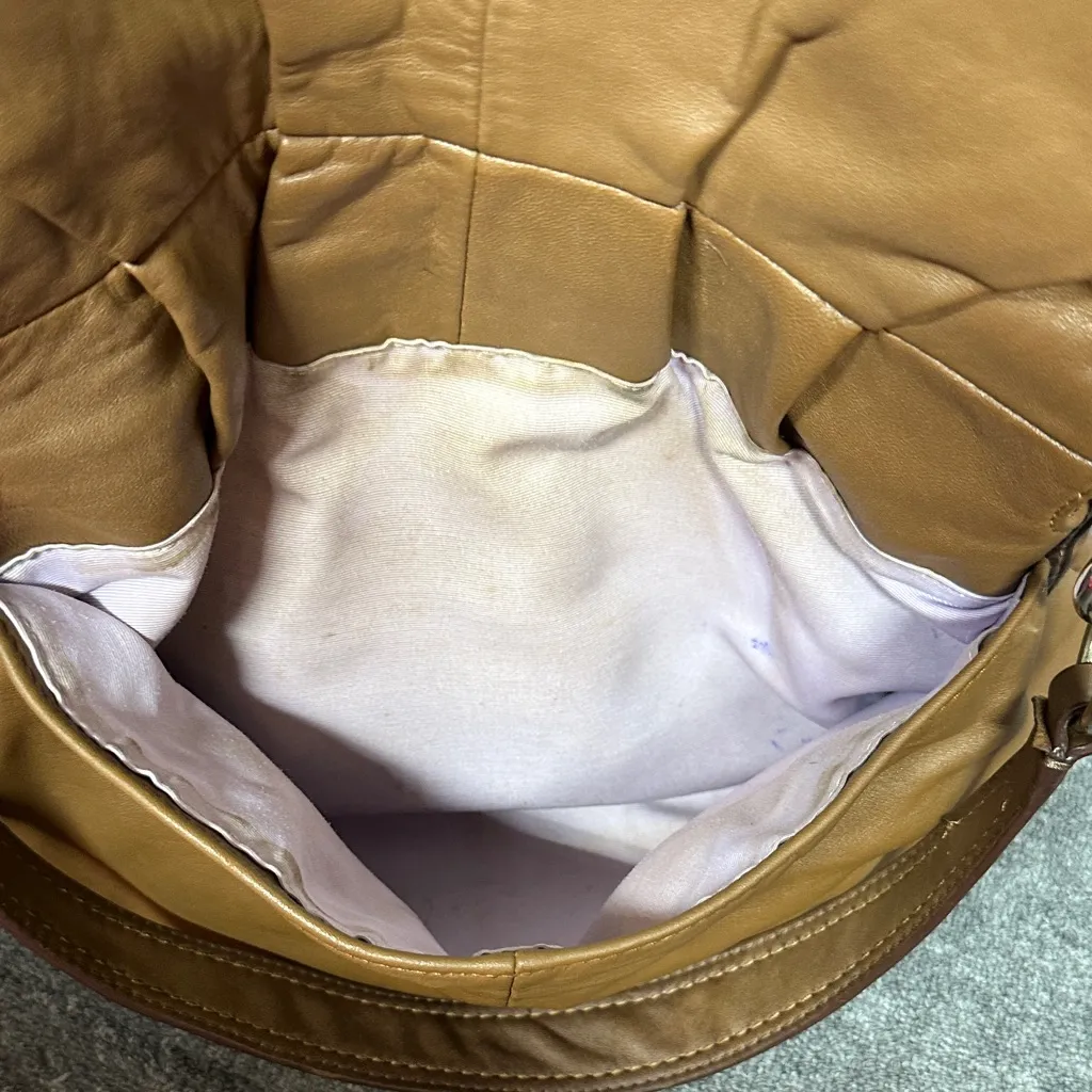 Coach Soho F17217 Vintage Brown Pleated  Leather w/Buckle Shoulder Bag - Image 12