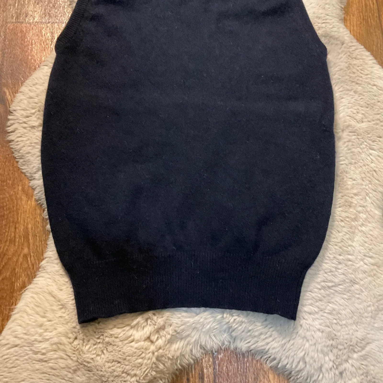 Nordstrom Knit Sweater Vest Size Medium Navy Blue 100% Lambswool V Neck Womens - Image 8