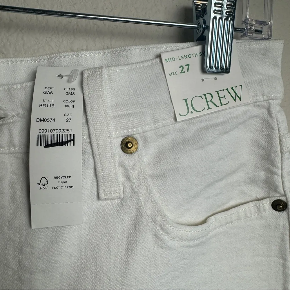 J Crew Midlength Denim Short White Size‎ 27 NEW - Image 11