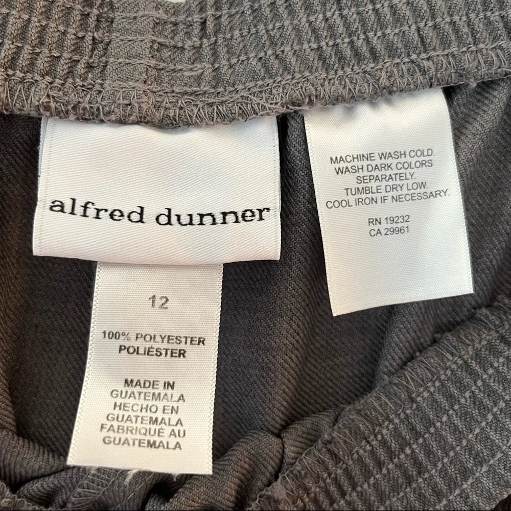 Alfred Dunner Pants Grey Pull On Textured Straight Leg Sz 12 EUC Tik-Tok Trend - Image 9