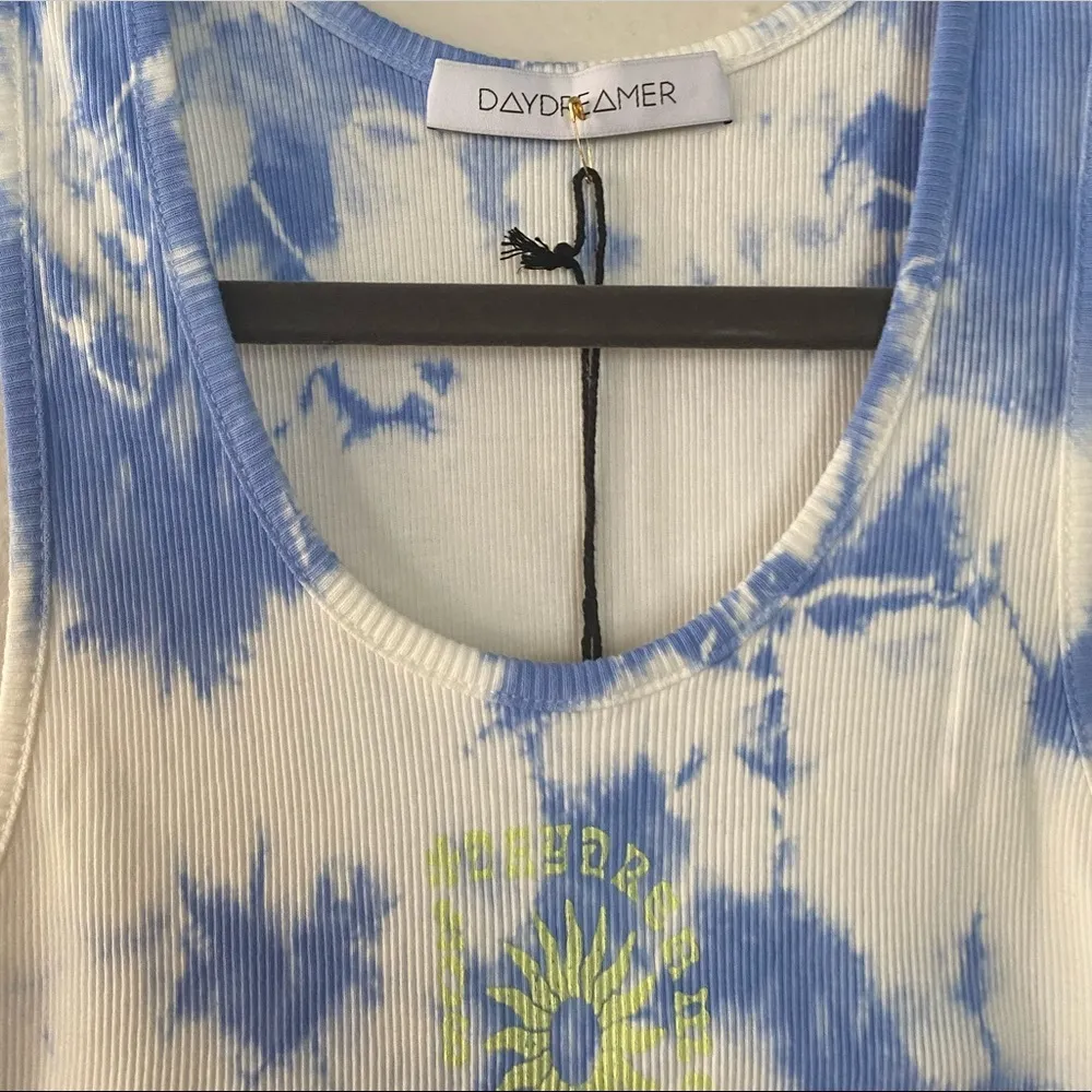 Daydreamer Sunny People Ribbed Tie Tie Dye Tank Top Women’s Size XS Crop Top - Image 3