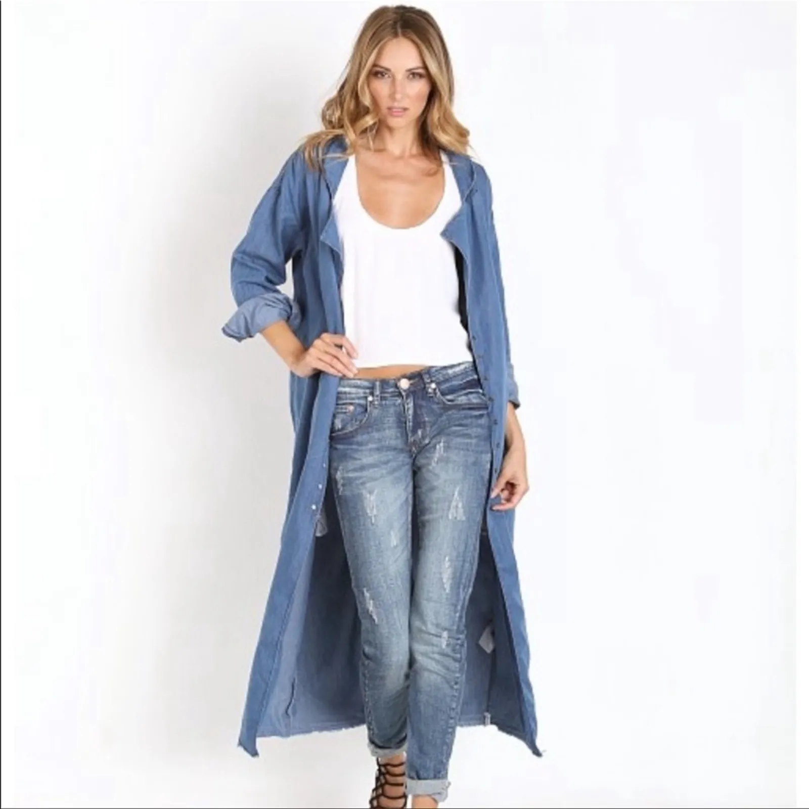 One Teaspoon Le Hustle Duster Coat XS Sage Green “She Wolf” NWT Long Jacket - Image 11