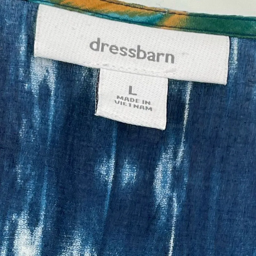 Dressbarn size large boho tie died tunic beaded neckline. - Image 3