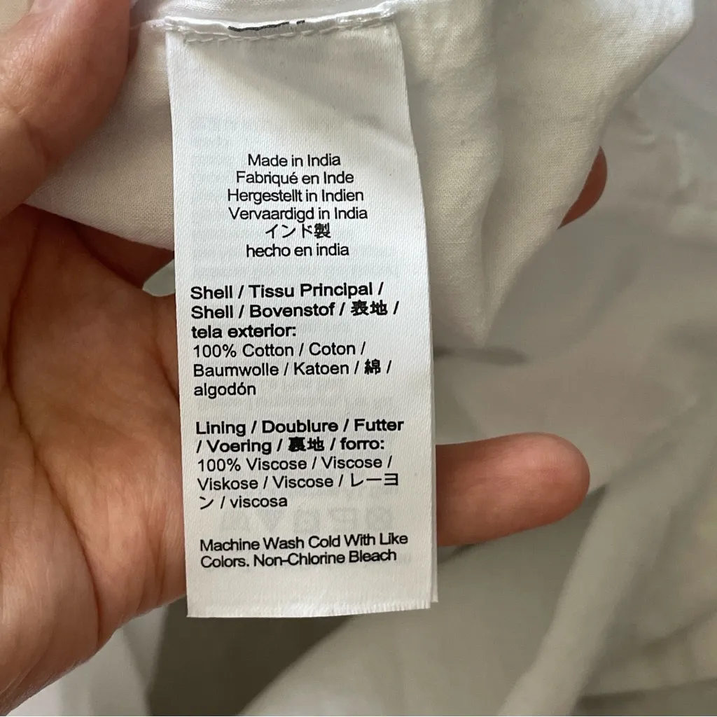 J.Crew Shift Dress cotton voile ruffle midi womens White large preppy minimalist - Image 5