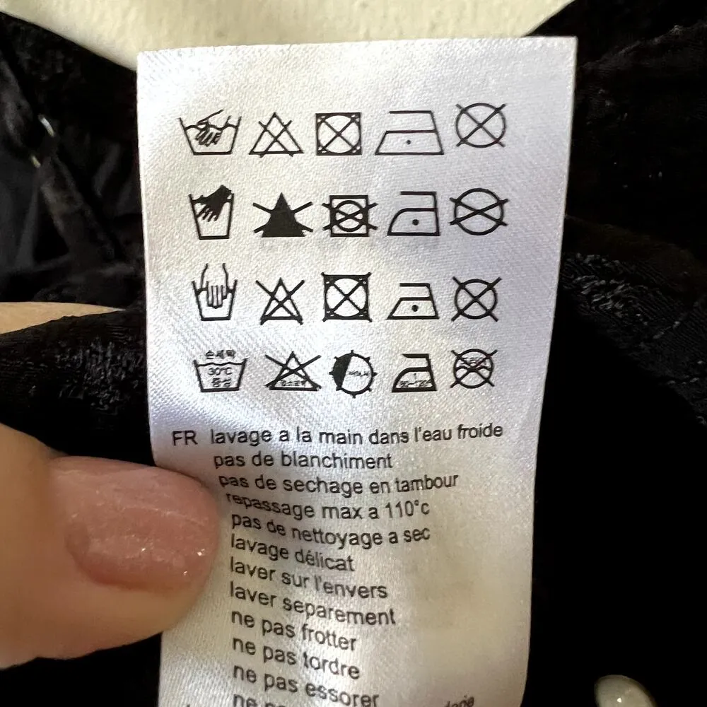 Sandro Jacquard crop top black printed size 1 S C10 - Image 7