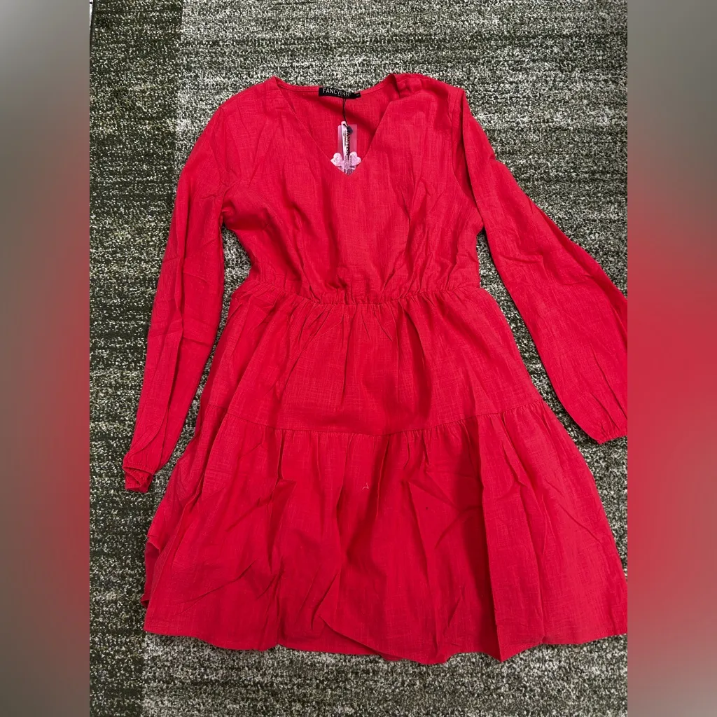 ‼️NEW‼️FANCYINN Cute Shift Tunic Dress Babydoll Mini Red - Image 4