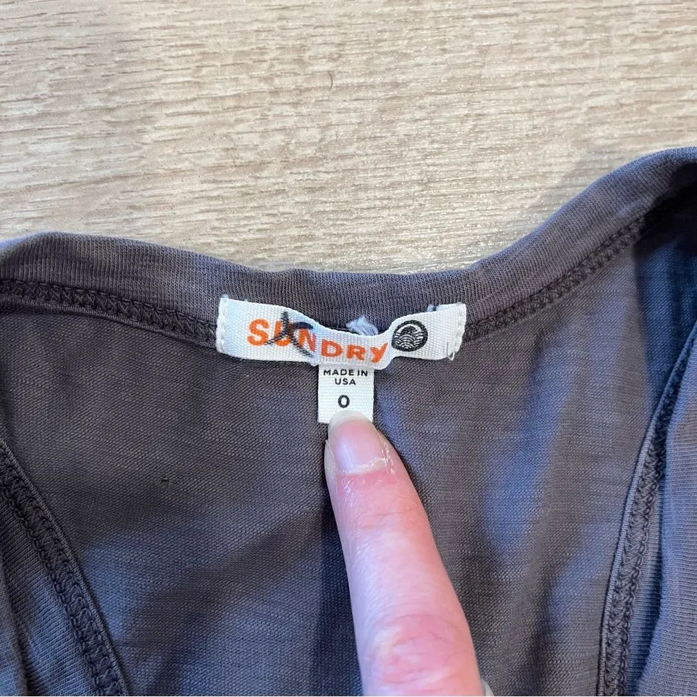 Sundry Gray Navy Red Ruched Striped Sleeveless Dress Bodycon Size 0/XS - Image 6