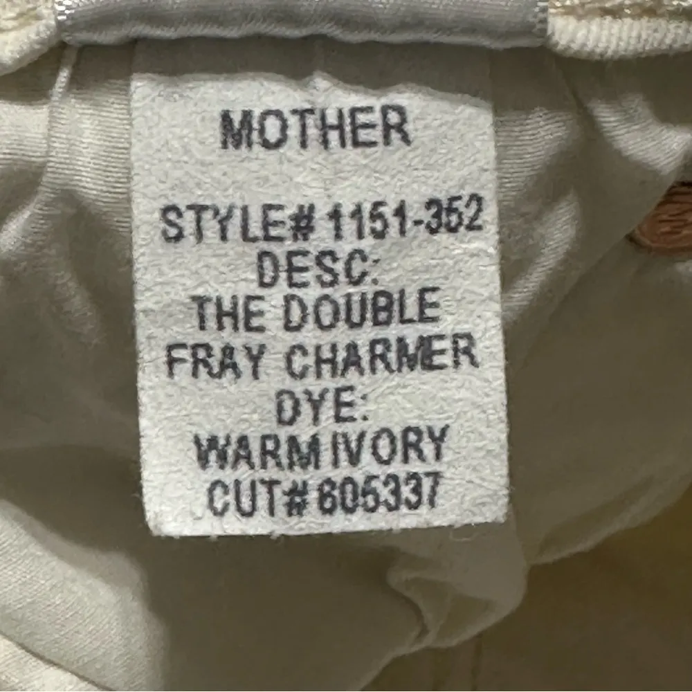 Mother Denim Women’s Size 26 Warm Ivory Double Fray Charmer Skinny Jeans White - Image 9