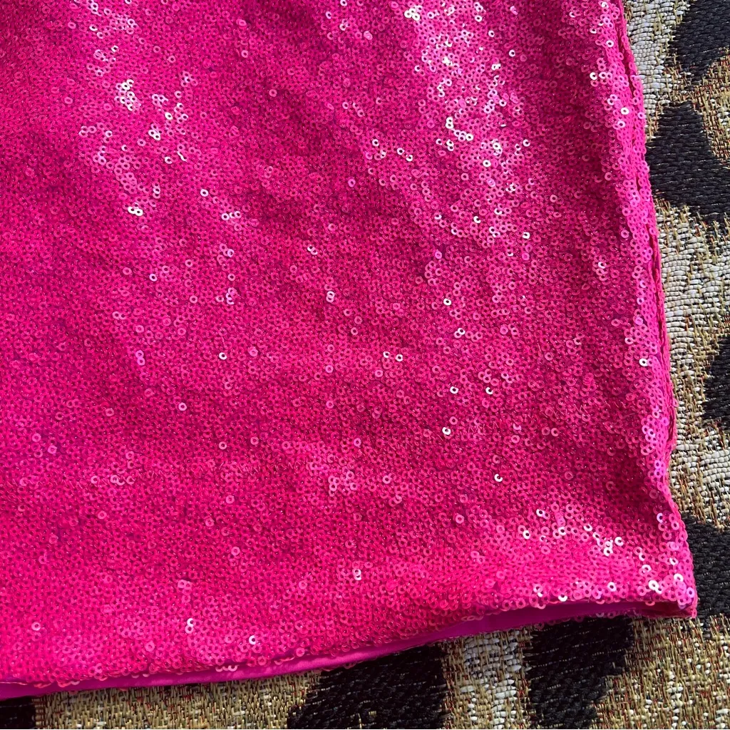 Commando Neon Hot Pink Sequin Bodycon Mini Skirt - Image 10