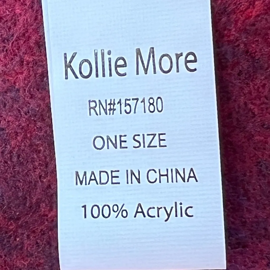 Kollie More Women's Boucle Wrap Shawl Navy Blue Red Plaid‎ Soft Fringe One Size Size undefined - Image 6