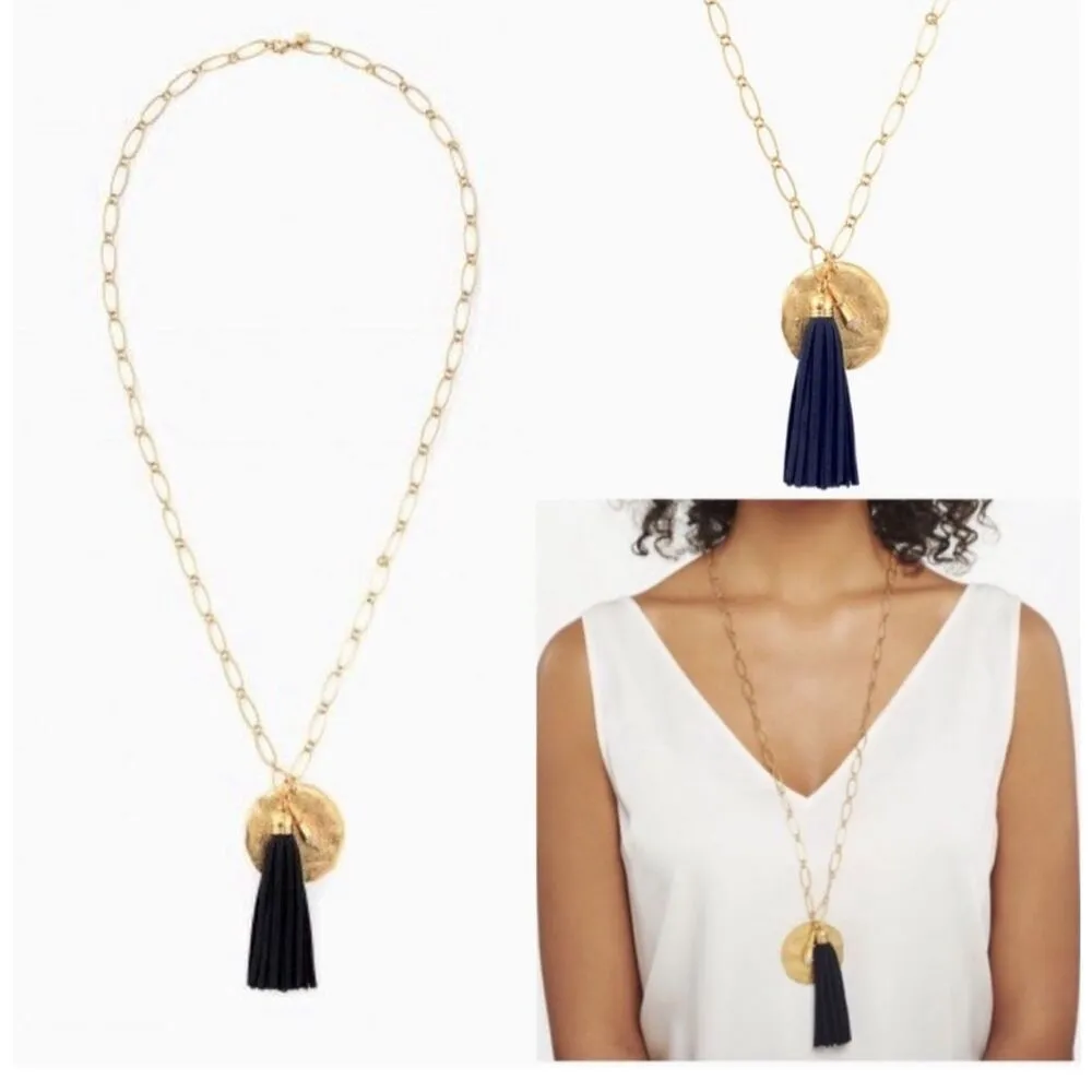 Stella & Dot Gold Carla Tassel Pendant Necklace - Image 10