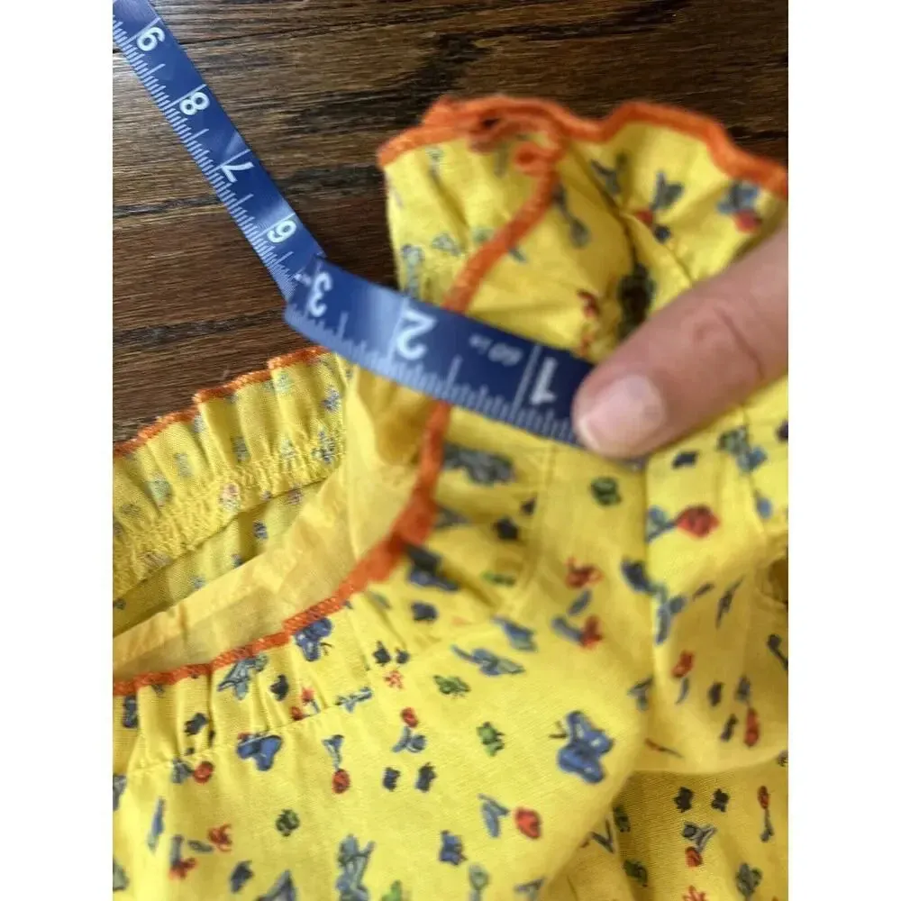 Urban Outfitters Women’s floral sleeveless romper size Medium yellow N08… - Image 6