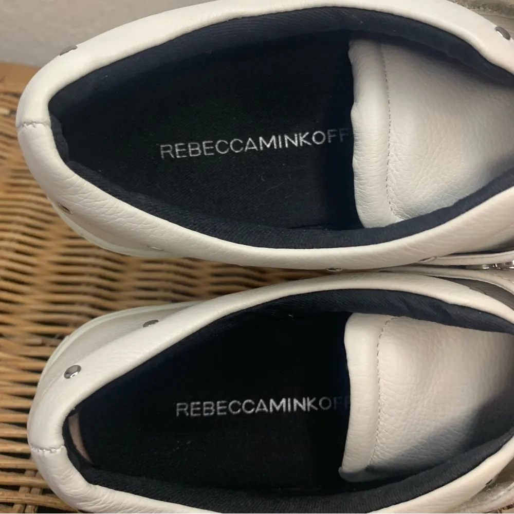 Rebecca Minkoff  Natasha Chalk White Studded Platform Sneaker Slip On Size 9 - Image 10