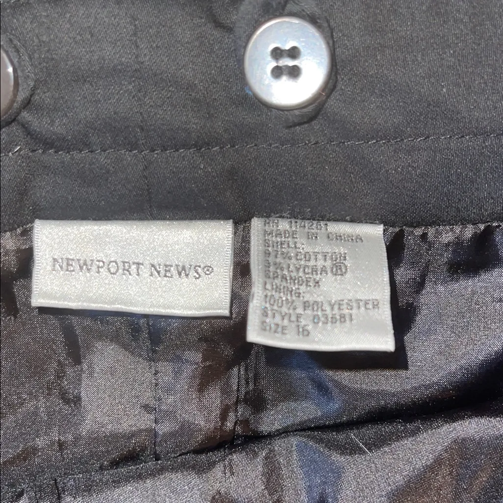 VTG Newport News Black Suspender Pencil Skirt Size 16 | Dark Academia Goth - Image 2