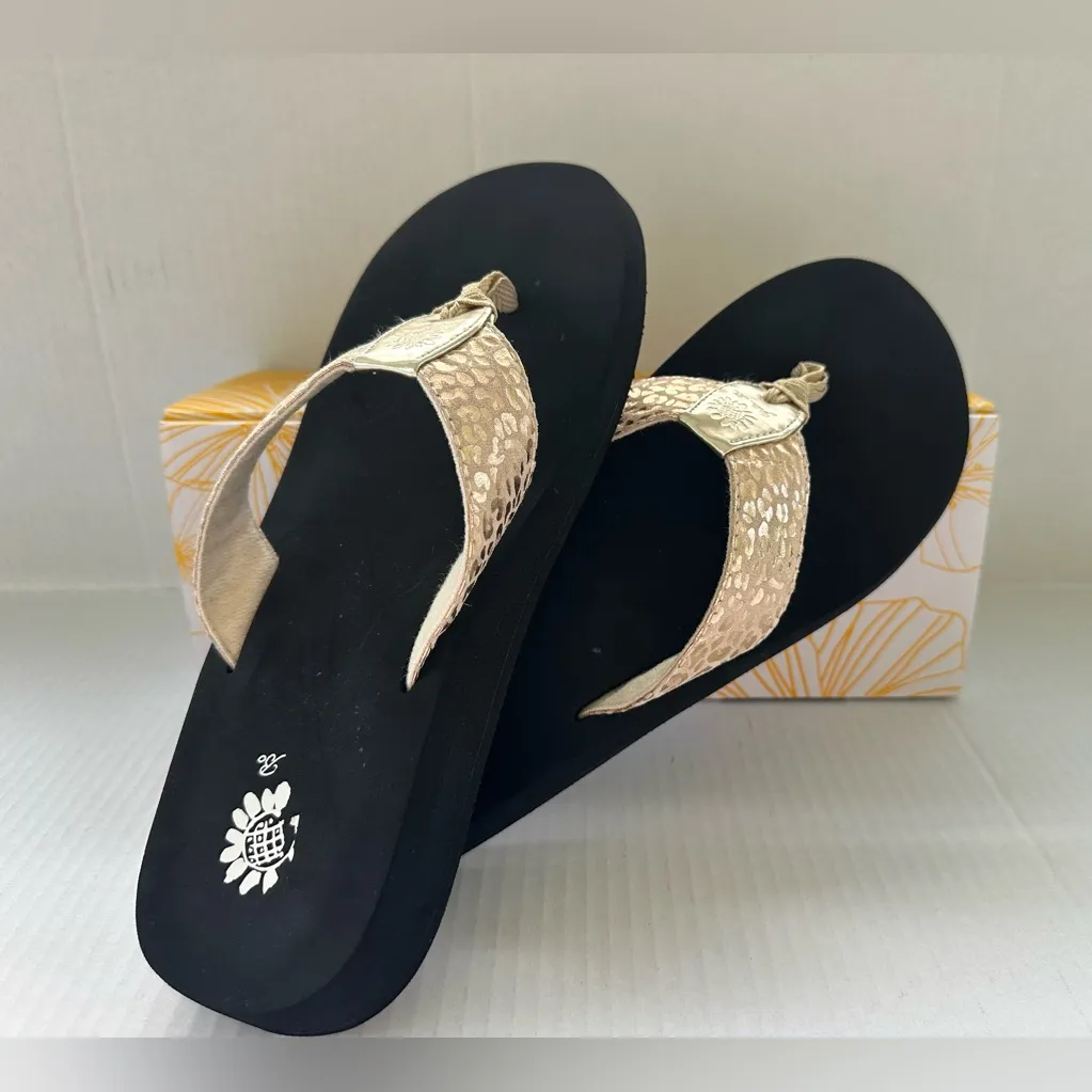 Yellow Box Black and Gold Sandals - Image 2