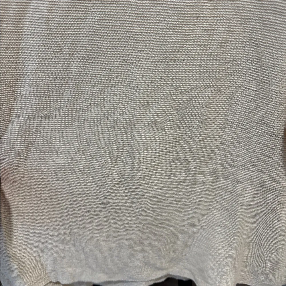 Eileen Fisher beige sweater organic linen top blouse textured long sleeve plus - Image 4