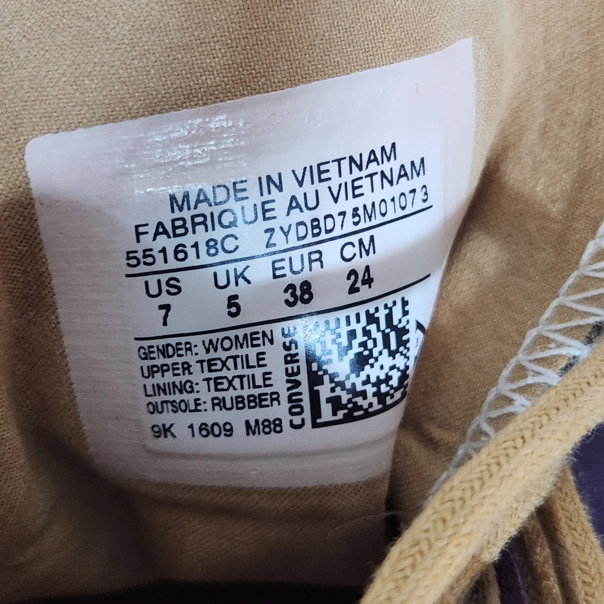 Converse Womens All Star High Lux Purple Hidden Wedge Sneakers Size 7 - Image 7