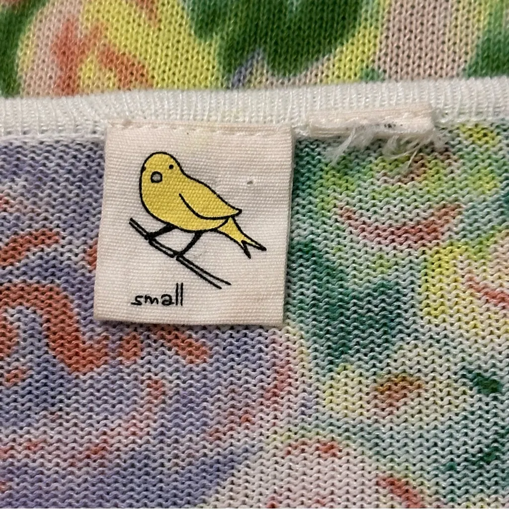 Anthropologie Yellow Bird Women’s S Colored Pencil Yellow Green Floral Cardigan - Image 7