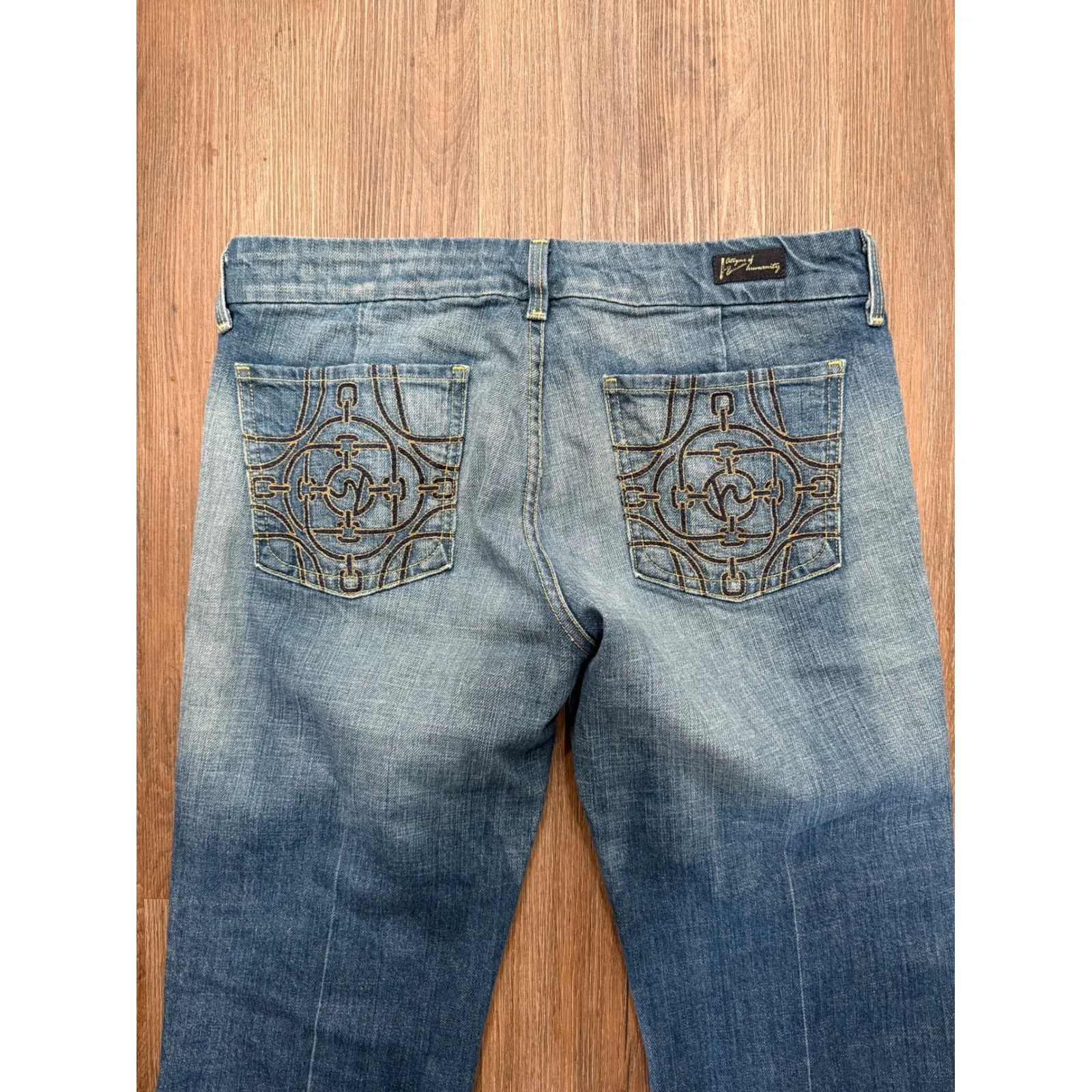 Vintage Citizens‎ of Humanity Faye Wide Leg Jeans Chain Link Embroidery Size 31 - Image 3