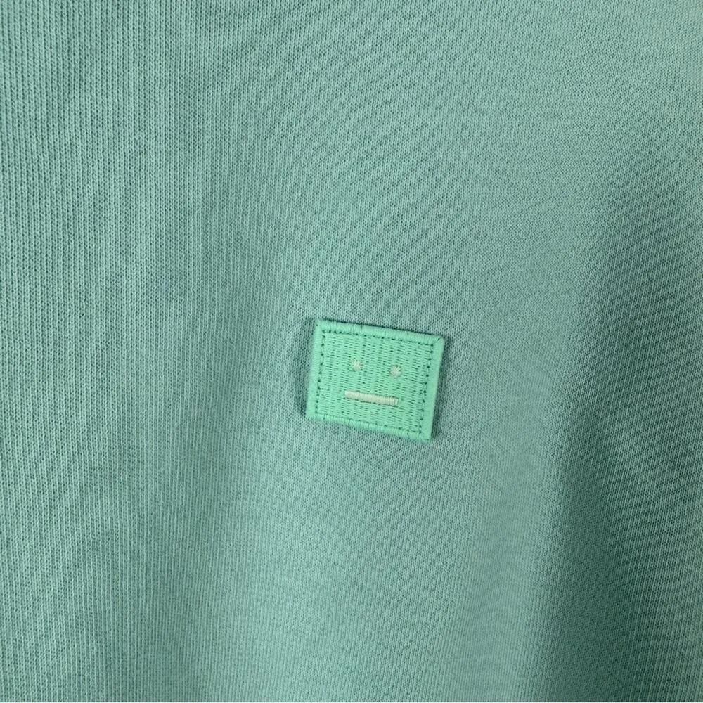 Acne Studios Fairah Face Patch Cotton Sweatshirt Mint Size XXS - Image 6