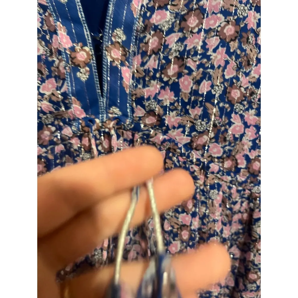 Women’s Saylor INA Flowy Boho Floral Metallic Maxi Dress Size XS - Image 4