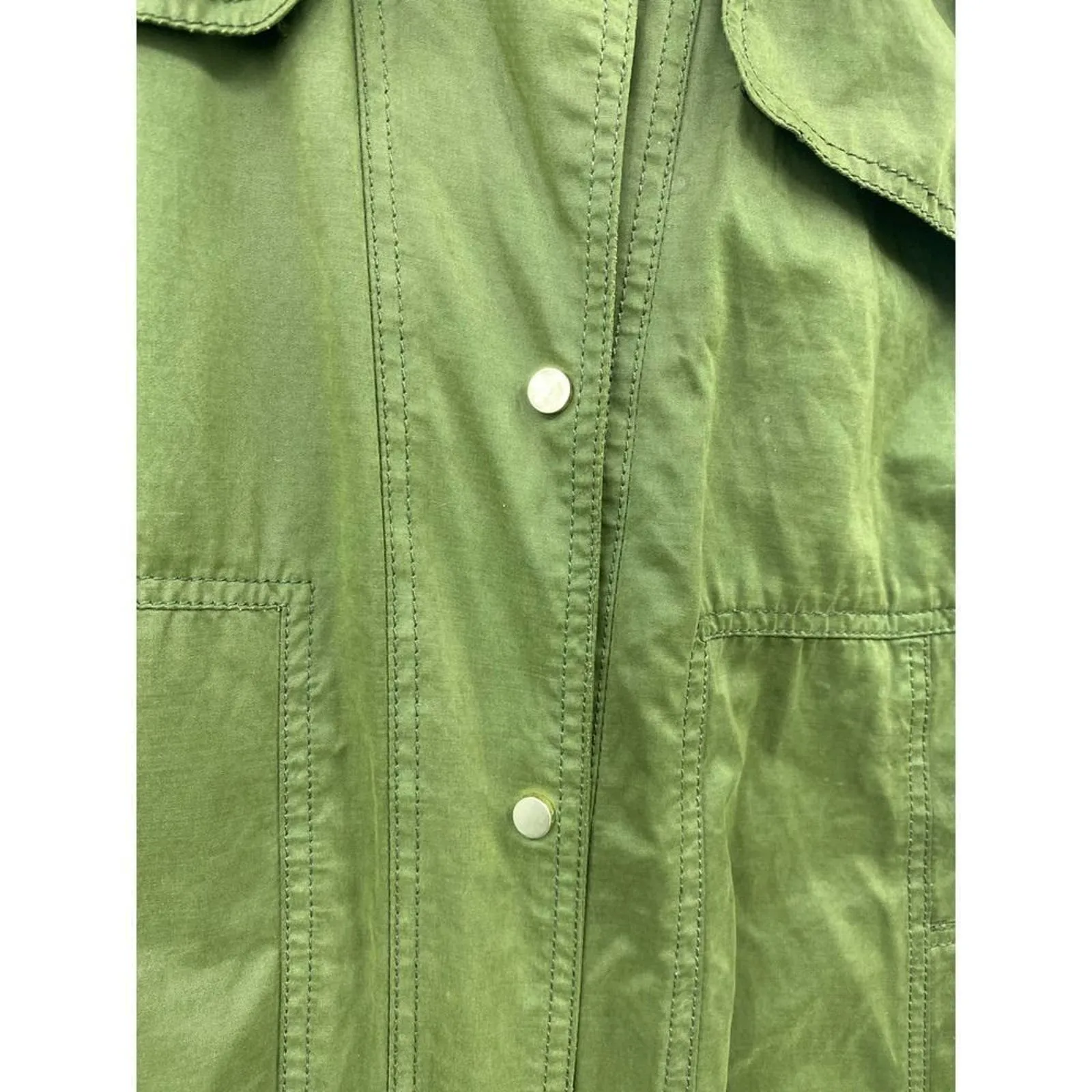 Zara Basic Army Military‎ Style Utility Jacket Full Zip Green Size Small - Image 4