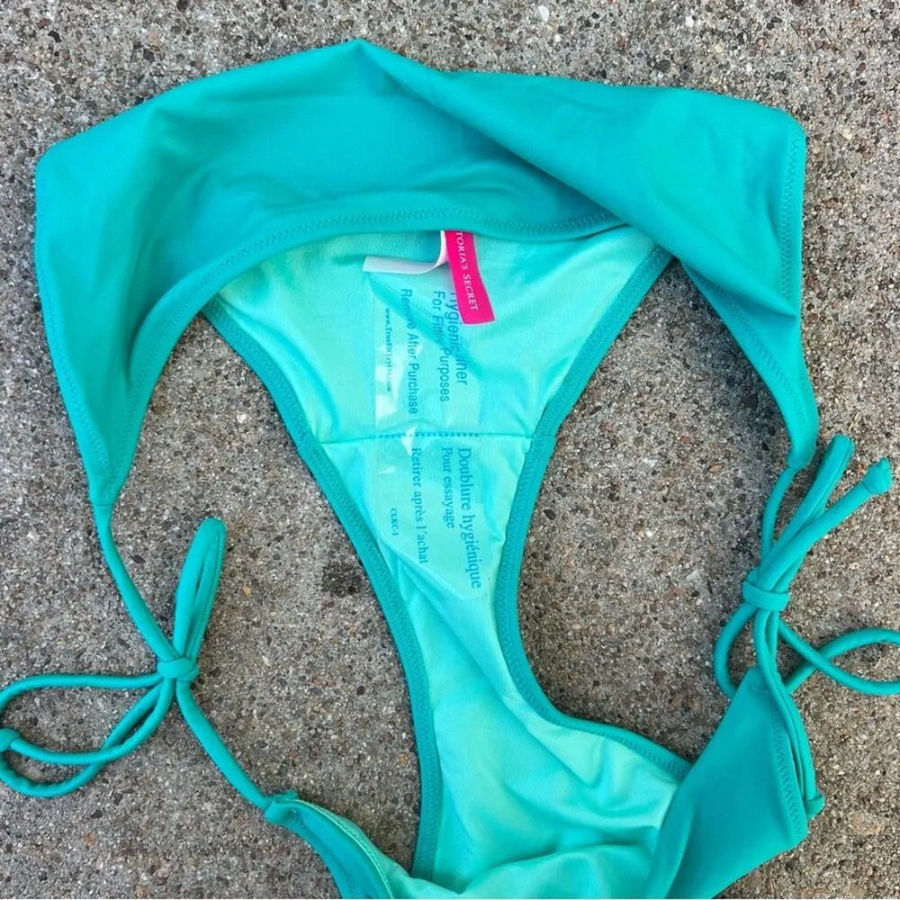 Victoria’s Secret Teal Side Tie Bikini Bottoms LARGE NWOT - Image 2