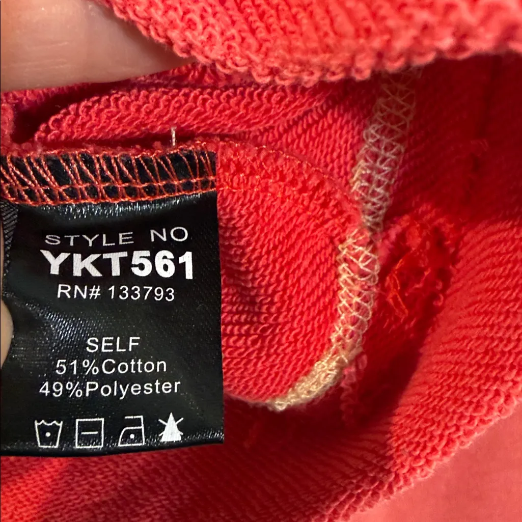 POL Flamingo Crop Tassel Tie Hoodie large - Image 5