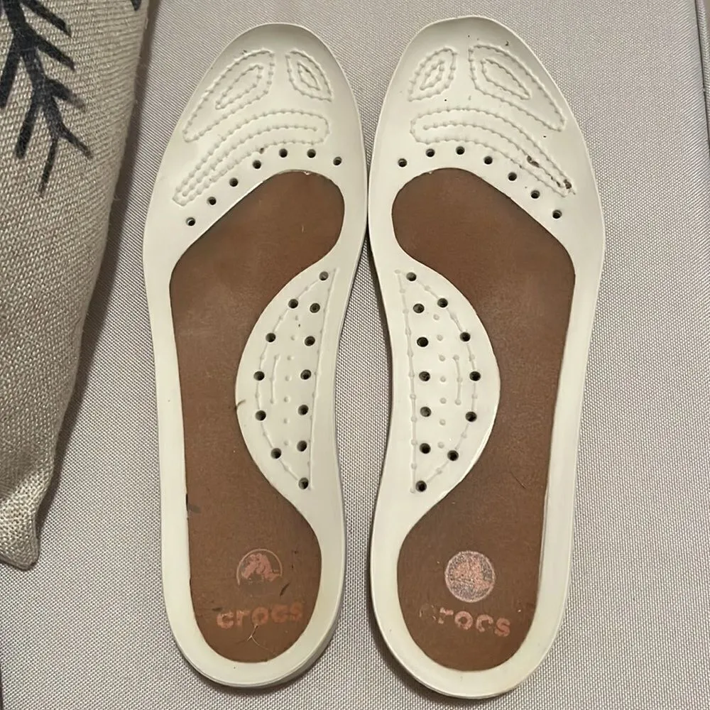 Crocs Brown Leather Deck Shoe Women’s Size 8 - Image 5