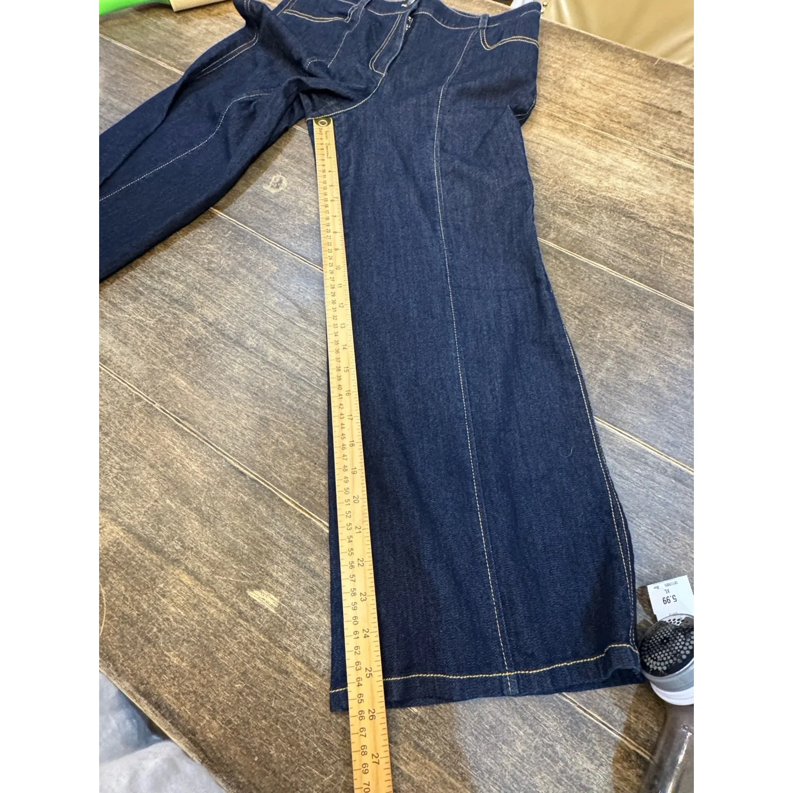 Cinq A Sept Maisie Embellished Cropped Wide Leg Jeans Blue Size 10 Amour XO - Image 12