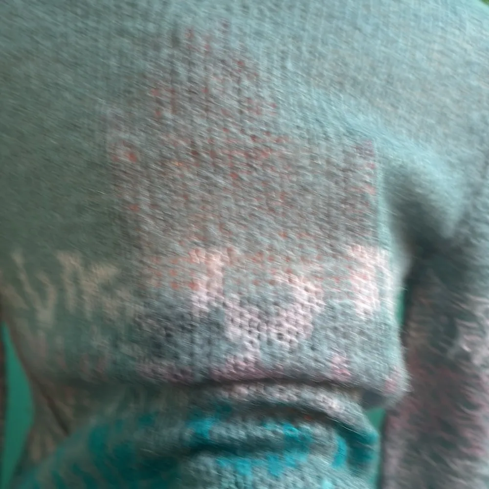 FREE PEOPLE Blue Ombre Stripe V-neck Pullover Sweater - Image 8