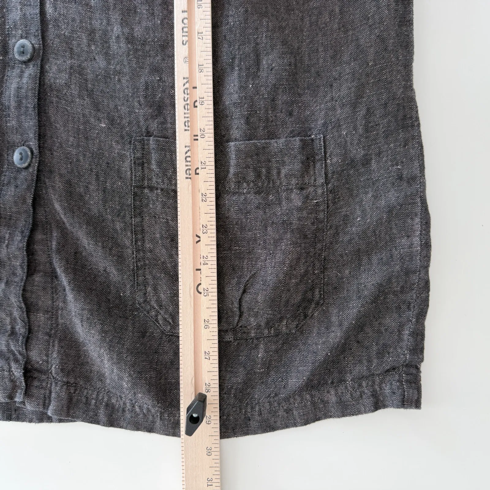 J Jill Linen Jacket Large Brown Taupe Button Up Rustic Lagenlook Boho Earthy - Image 11