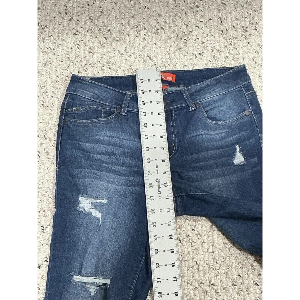 Woman’s Astar Size 7 Denim Jeans Straight Leg Ankle Stretch Low Rise Blue - Image 6