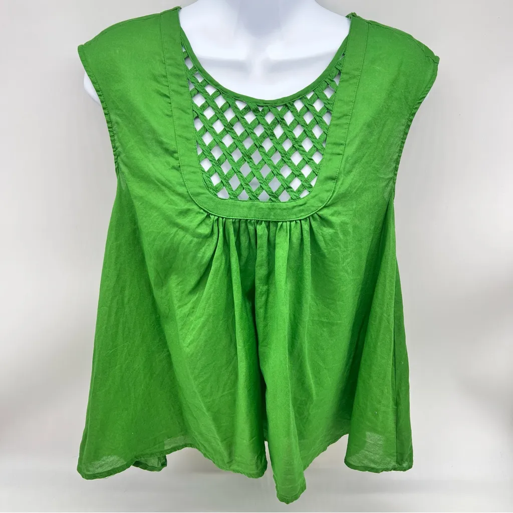 HD in Paris Vibrant Green Lattice Blouse - Image 2