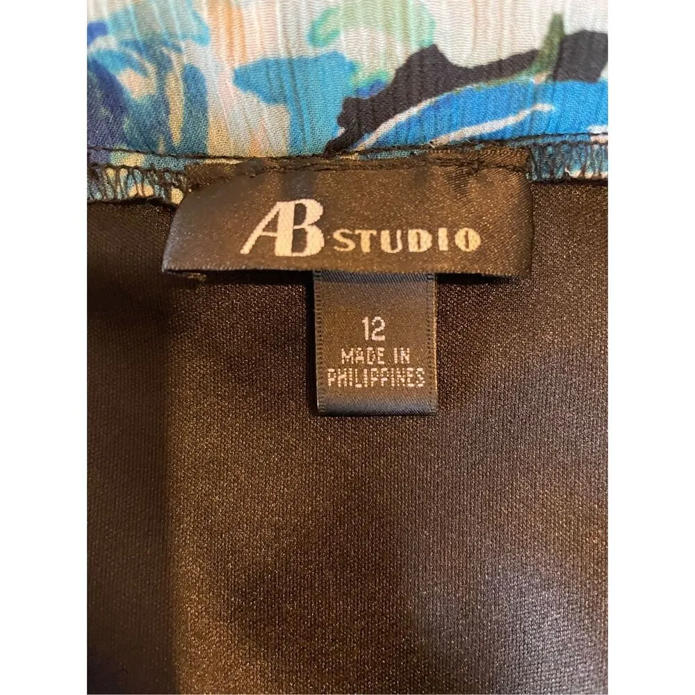 AB Studio Multi-Color Floral Design Dress Size 12-EUC - Image 5