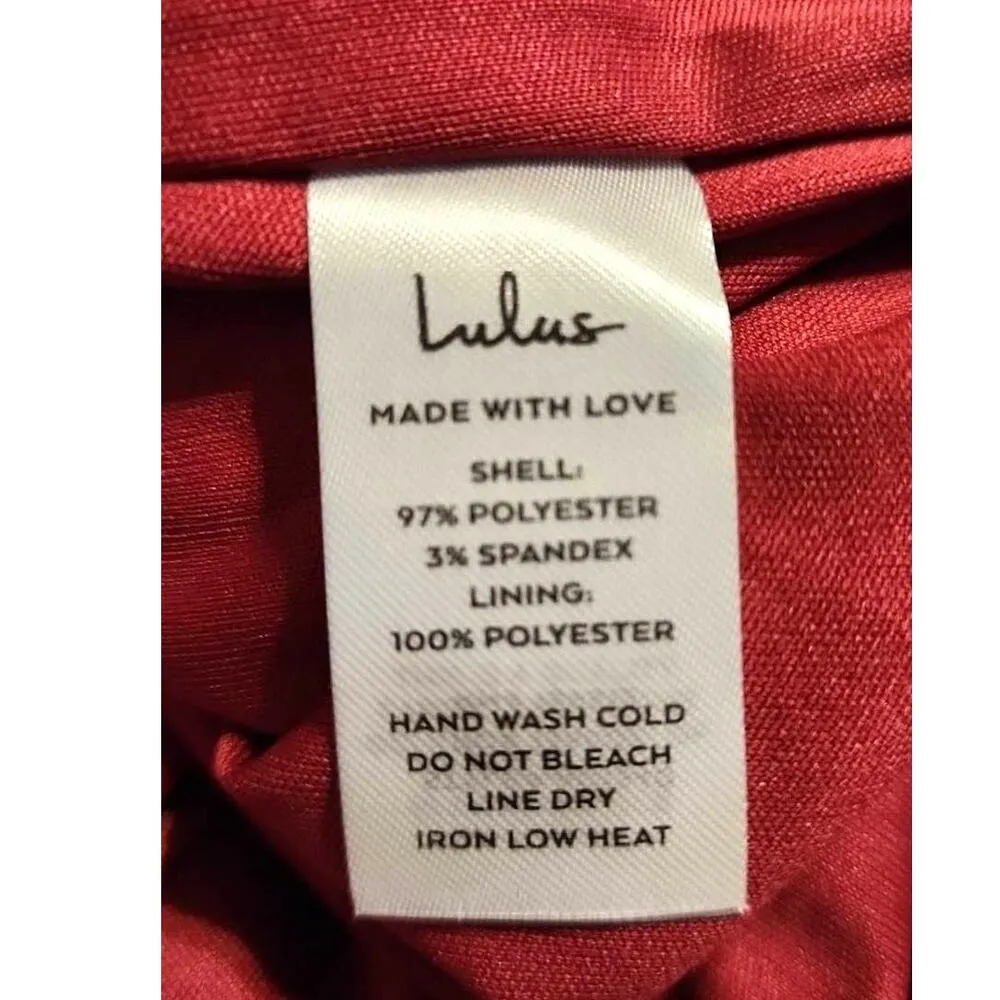 Lulus You're My Type Red Satin Jacquard Midi Slip Dress Size Small NEW - Image 7