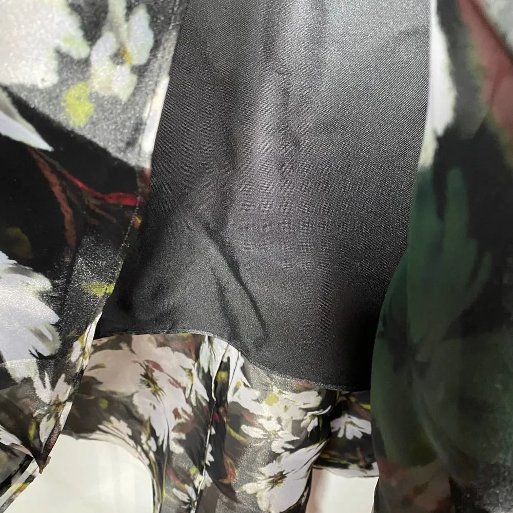 Anthropologie Shoshanna Midnight Black Strapless Floral Haisley Silk Dress 8 - Image 8