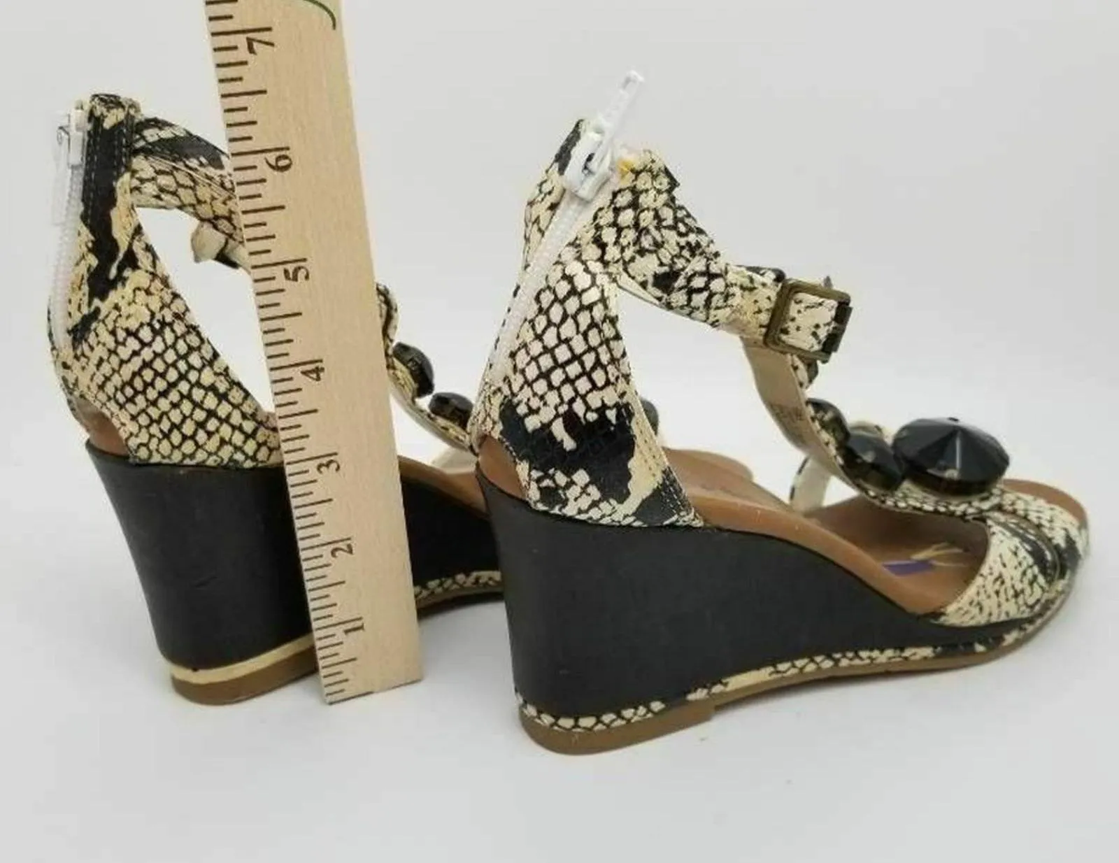Libby Edelman Womens Platform Wedge Sandals Sz 6 Black - Image 3