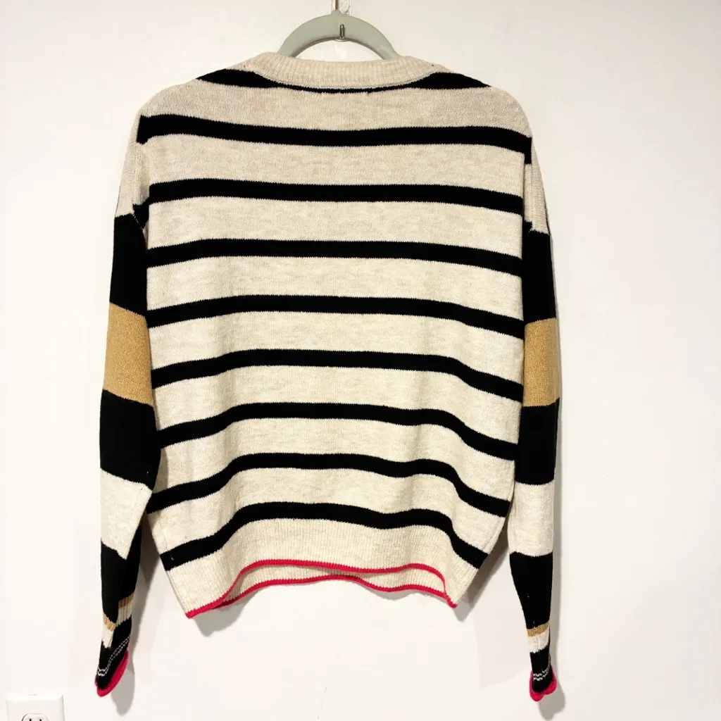 Scotch & Soda Women’s Striped Colorblock Prep Thin Knit Crewneck Sweater Size XS - Image 5