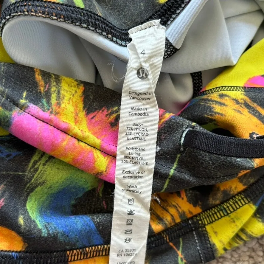 Lululemon Wunder Train Contour Fit High Rise Short 8" Sz 4 Undertone Black Multi - Image 4