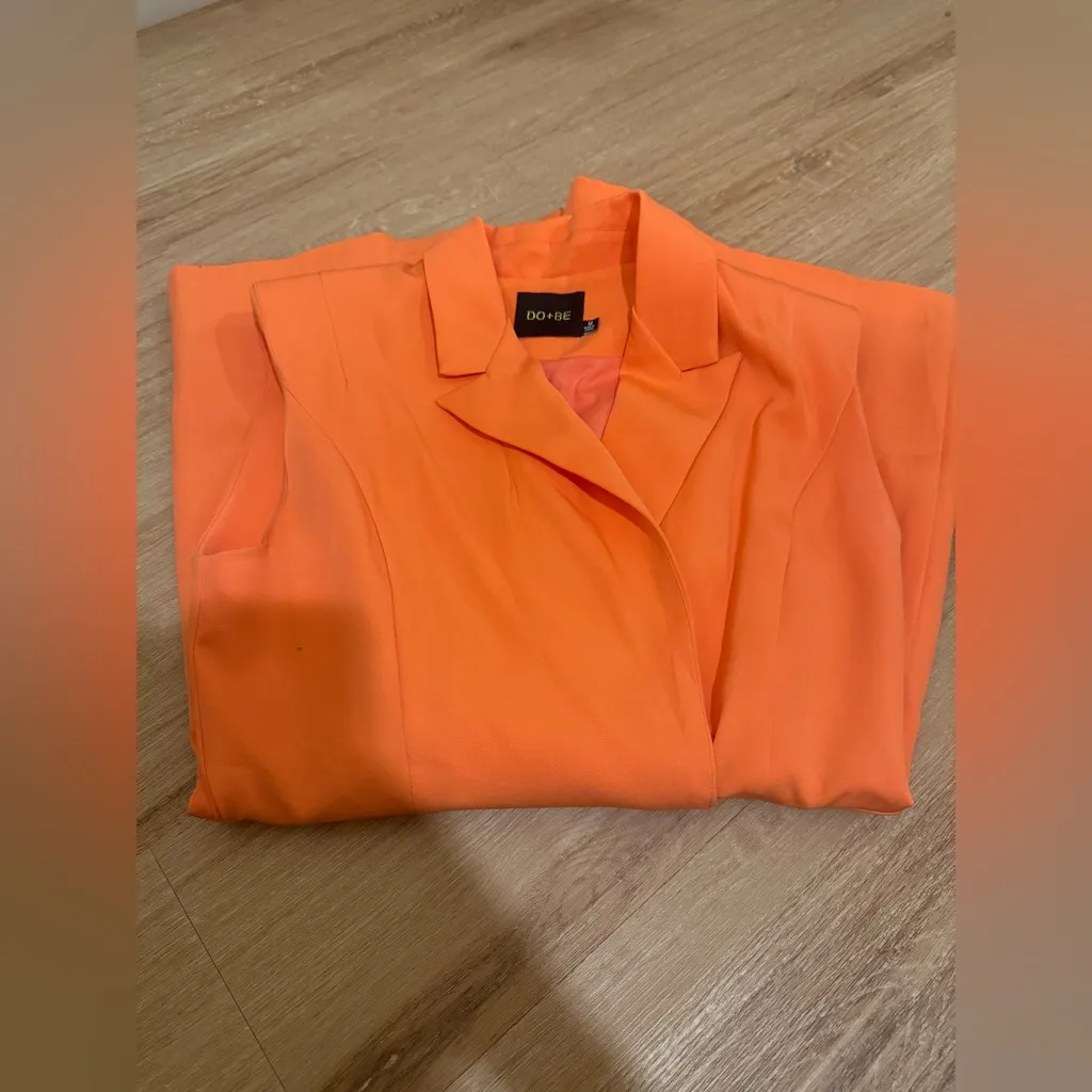 Coral Orange Blazer Dress With Shorts Medium - Image 5
