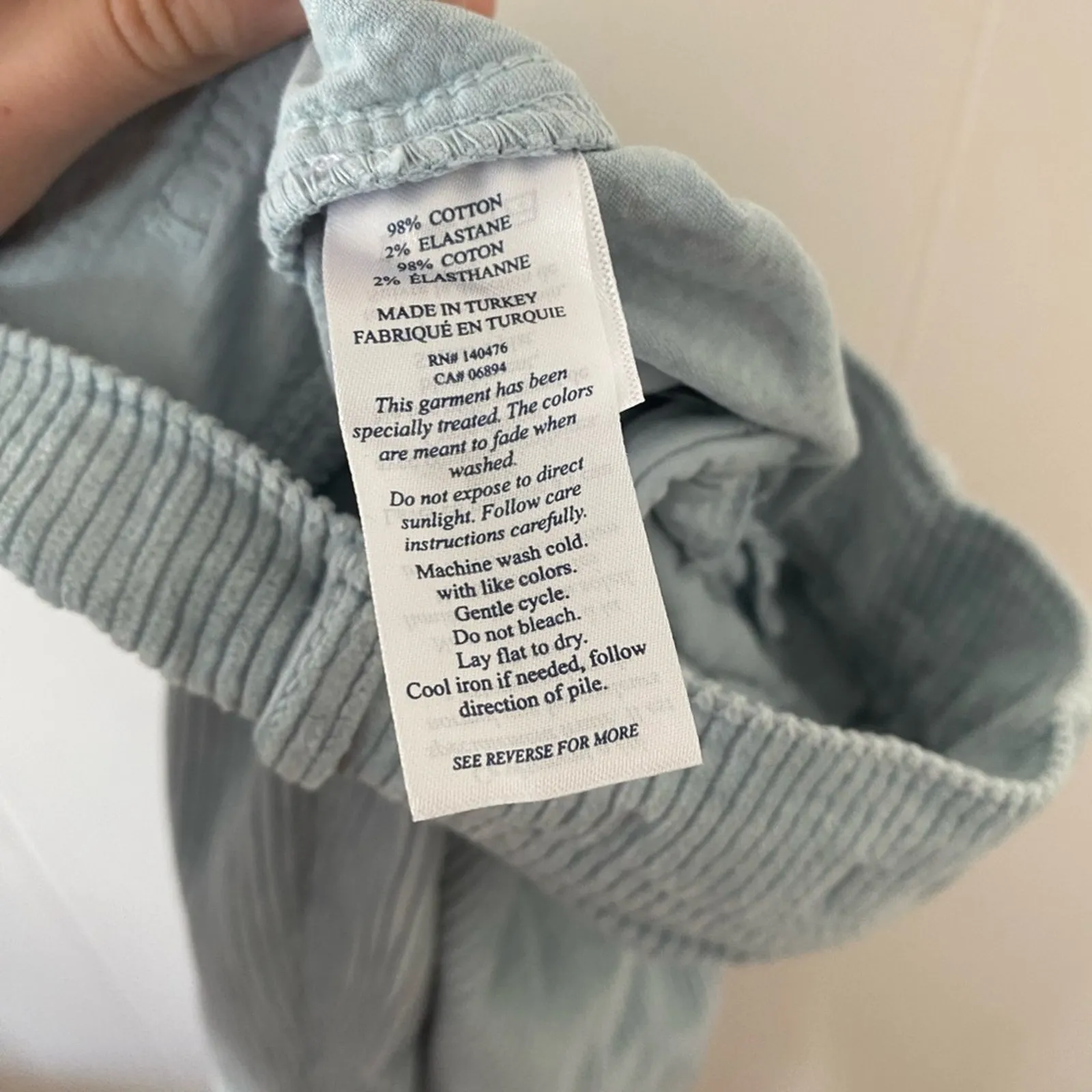 Faherty Portland Flare Leg Corduroy Pants In Stone Blue Size 25 Gently Used - Image 9