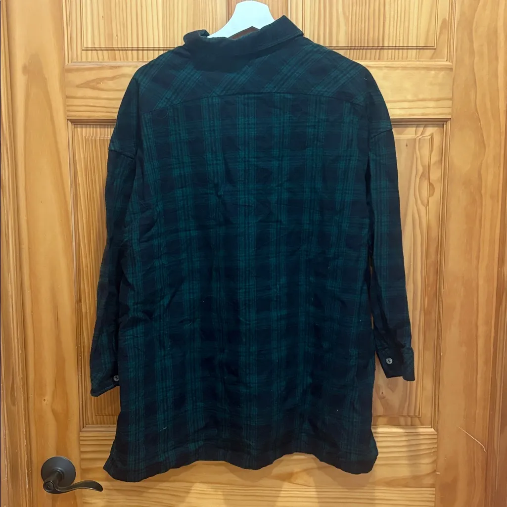 Superdown Size Medium Green and Blue Flannel Shirt - Image 5