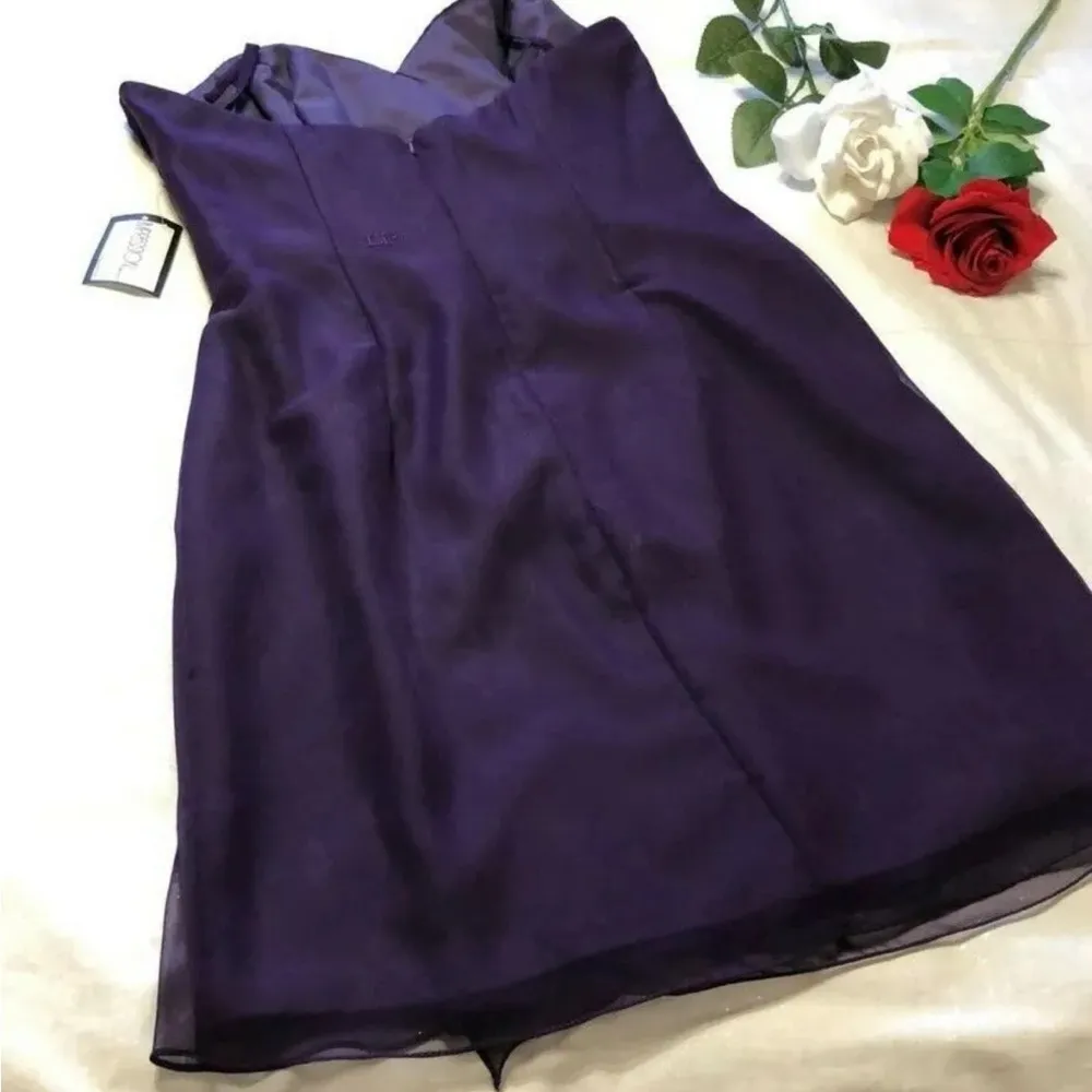 Impressions Strapless Eggplant Purple Rhinestone Dress Size 12 NWT retails $199 - Image 8