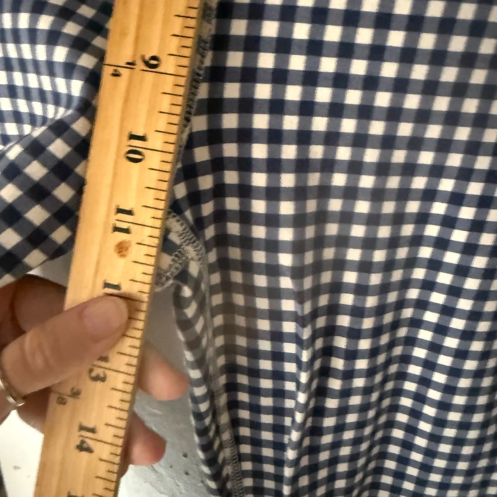 NWT J Crew Weekend High Rise 7/8 Legging Navy White Gingham Check Size M Blue Size M - Image 9