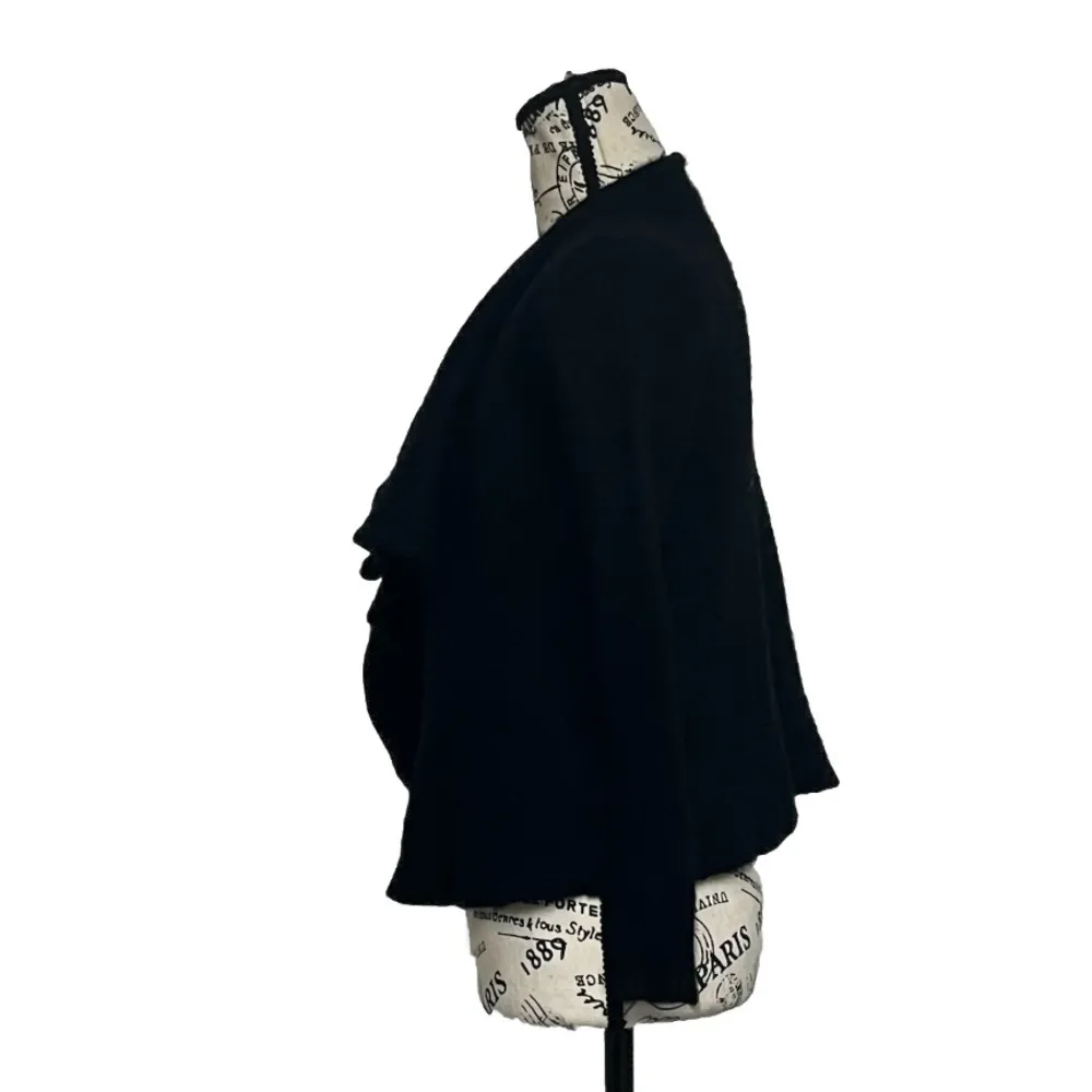 100% Cashmere Waterfall Cardigan Black XS – Goth Grunge Witchy Vampy Minimalist - Image 4
