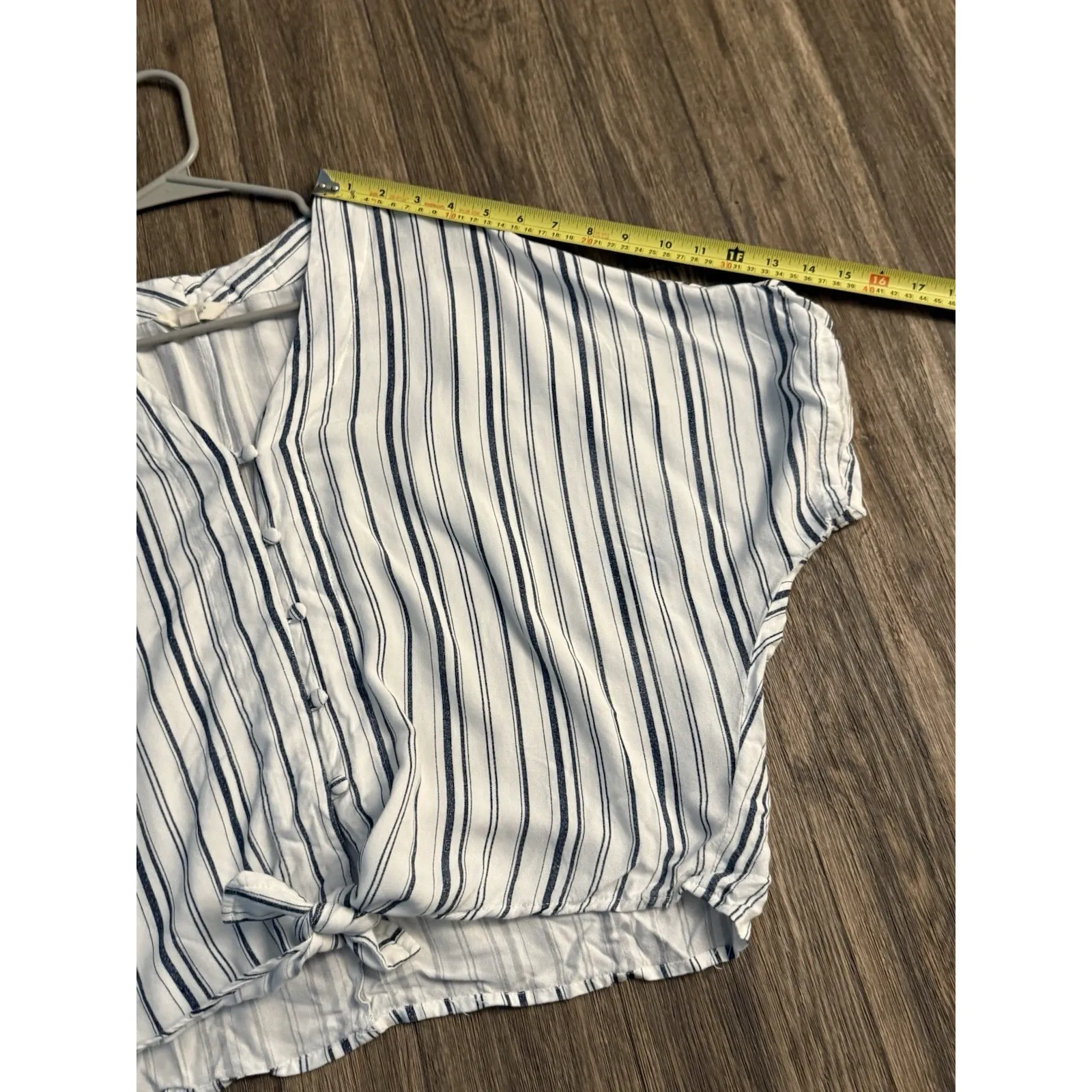 Sim & Sam  Womens White Blue Striped 100% Rayon Size Medium‎ - Image 11