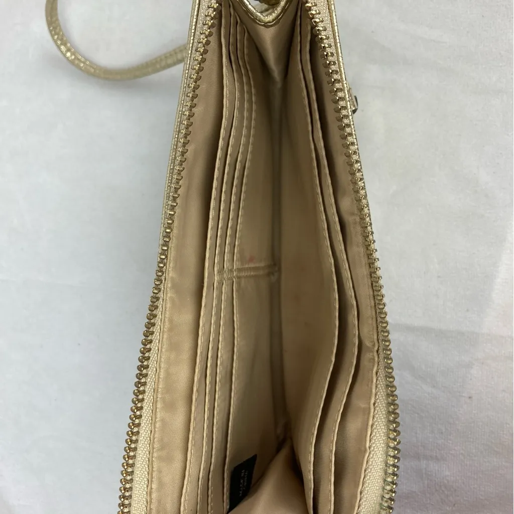 COACH Julia Legacy Colorful Stripe Sequin Wristlet Clutch Wallet Purse Gold Trim - Image 8